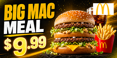 Restaurant meal promotion sample generated with SignSparkAI