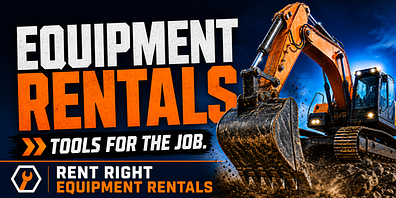 Equipment rental advertisement sample generated with SignSparkAI