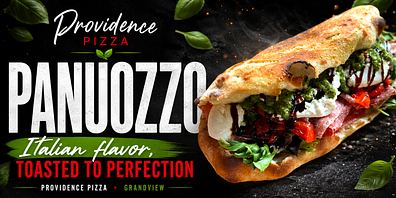 Providence Pizza advertisement created around a real uploaded food photo with SignSparkAI