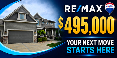 RE/MAX real estate advertisement created around a real uploaded property photo with SignSparkAI
